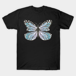 Blue and Purple Butterfly Design T-Shirt